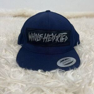 The Classic Yupoong Wholehearted Navy Blue Hat Snap Back Adjustable Cap Wool